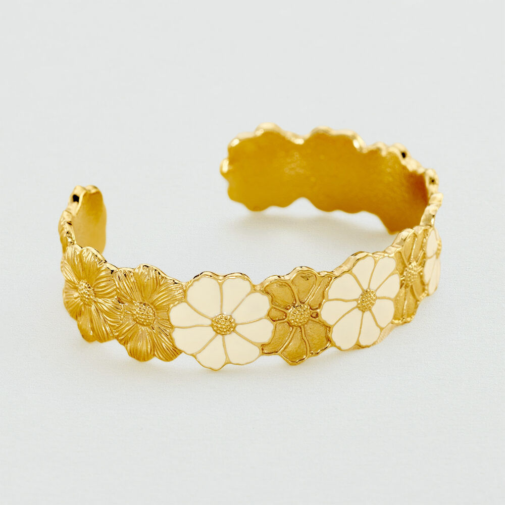 Pulsera r&iacute;gida FLORA - Dorado / Blanco - Pulsera r&iacute;gida  | Agatha