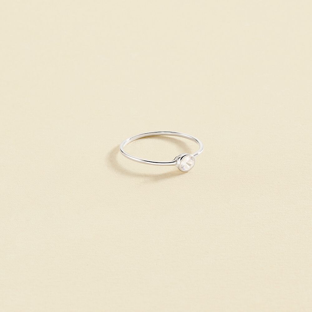 Anillo fino SERTI - Cristal / Plateado - Anillos  | Agatha