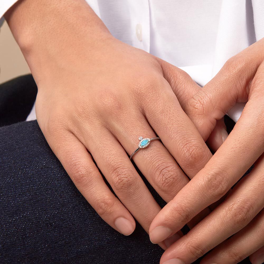 Anillo fino OPALE - Opalo / Plata - Anillos  | Agatha