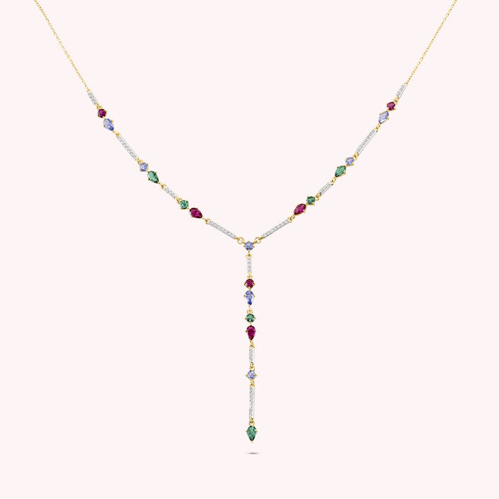 Collar midi ASTRE - Multicolor / Oro - Collares  | Agatha