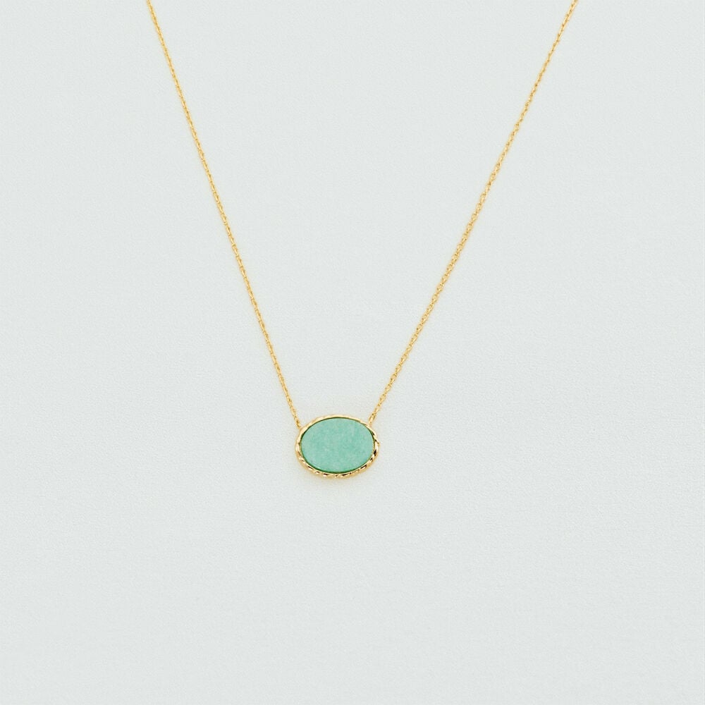 Collar midi ATMA - Amazonite/ amarillo - Collares  | Agatha