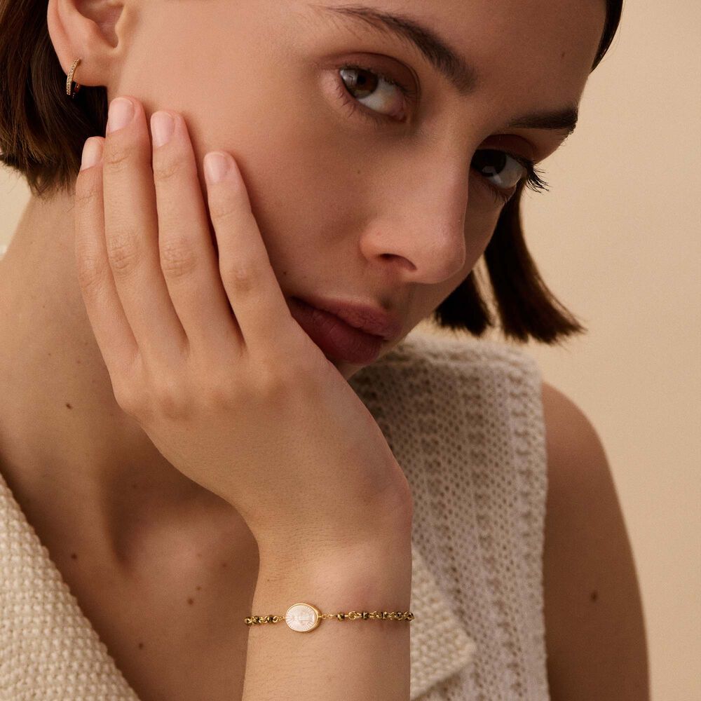 Pulsera de cadena SUNSET - Nácar / Oro - Pulsera de cadena  | Agatha