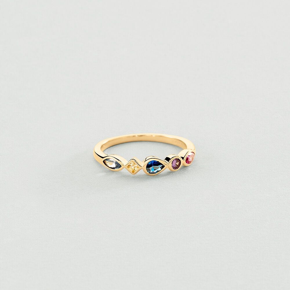 Anillo fino SIMETRIA - Multicolor / Oro - Anillos de fantasía  | Agatha