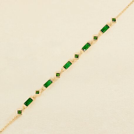 Pulsera de cadena JANET - Verde / Dorado - Pulseras  | Agatha