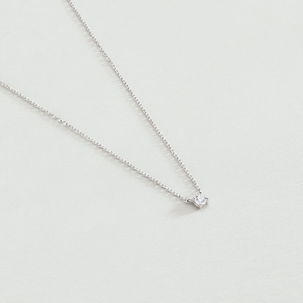 Collar corto SOLITARI - Cristal / Plateado - Collar corto  | Agatha