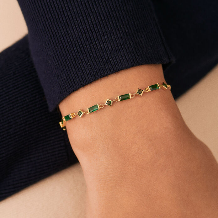 Pulsera de cadena JANET - Verde / Dorado - Pulseras  | Agatha