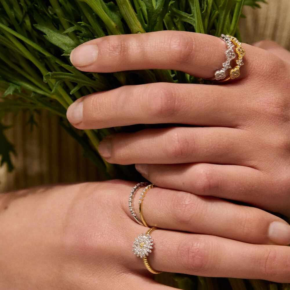 Anillo fino BLOSSOM - Cristal / Dorado - Anillos de fantasía  | Agatha