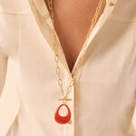 Collar largo BRIGITTE - Naranja / Oro - Collares  | Agatha