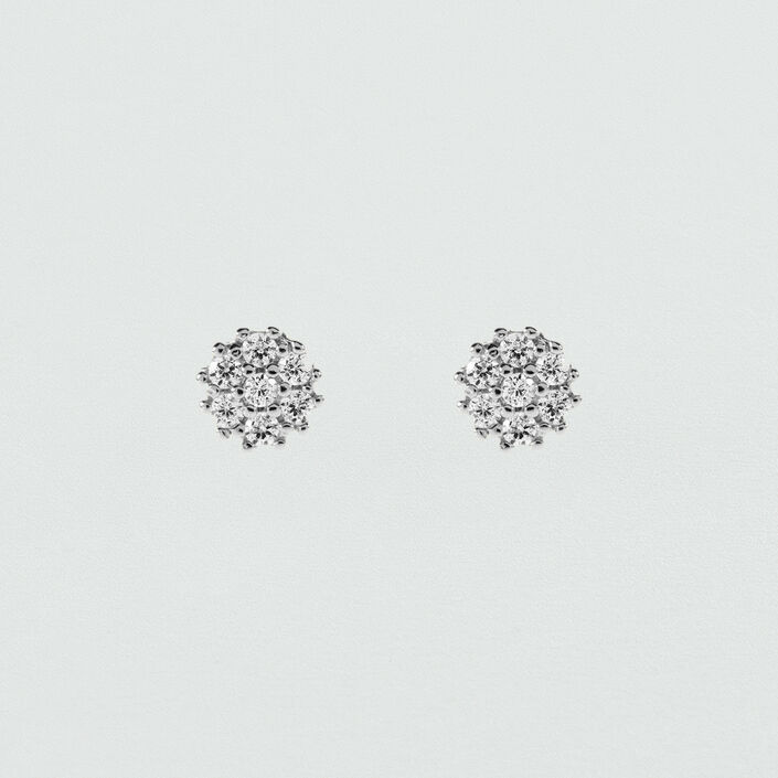 Pendientes cortos FLORITA - Cristal / Plateado - Pendientes  | Agatha