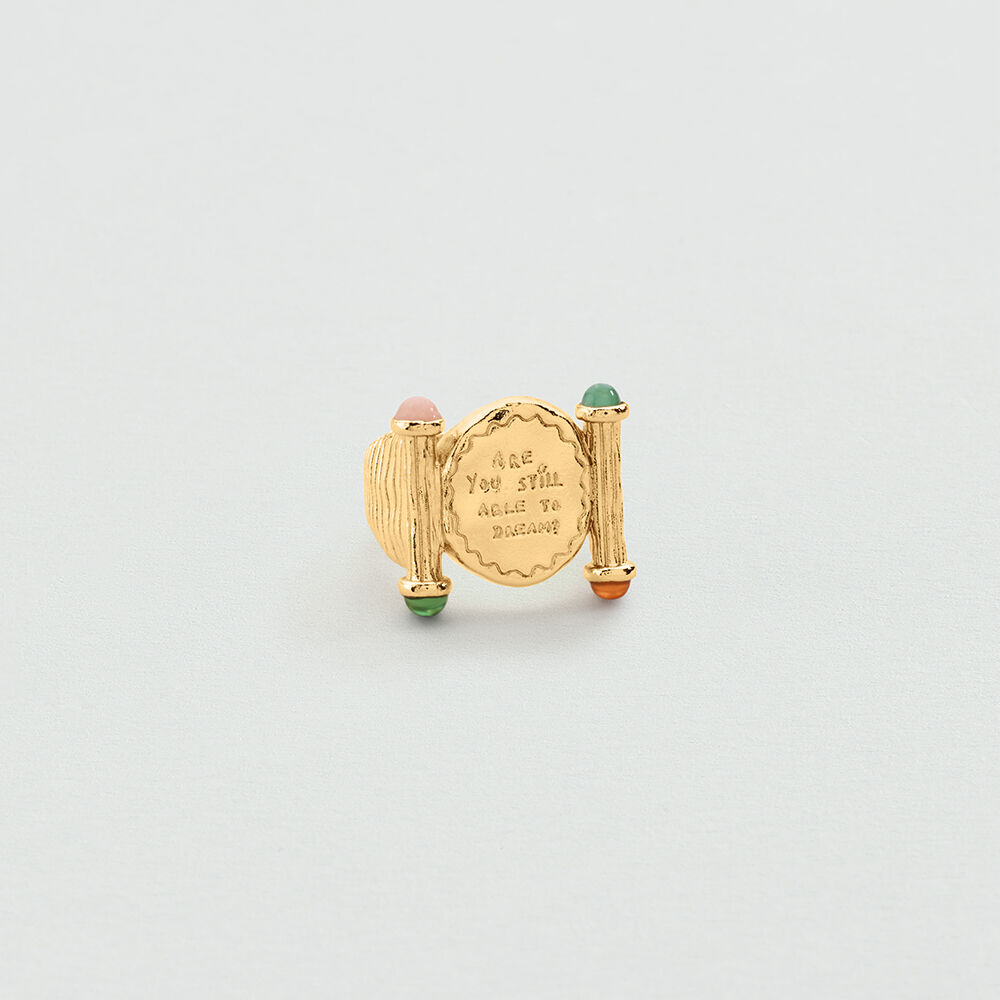 Anillo ancho SELLO PANGEA - Multicolor / Oro - Anillo ancho  | Agatha