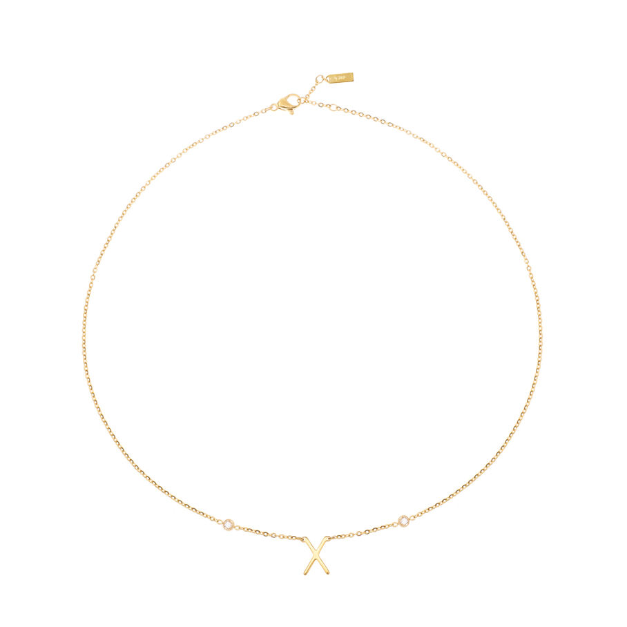 Collar midi LETTRE X - Cristal / Oro - Collares  | Agatha