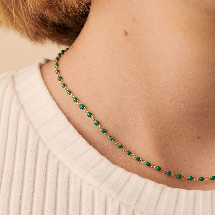 Collar corto SMARTY - Verde / Dorado - Collares  | Agatha