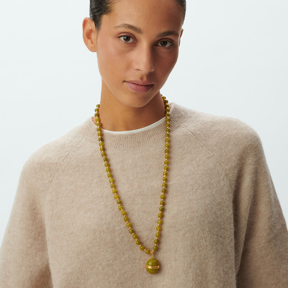 Collar largo BE - Caqui / Oro - Collares  | Agatha