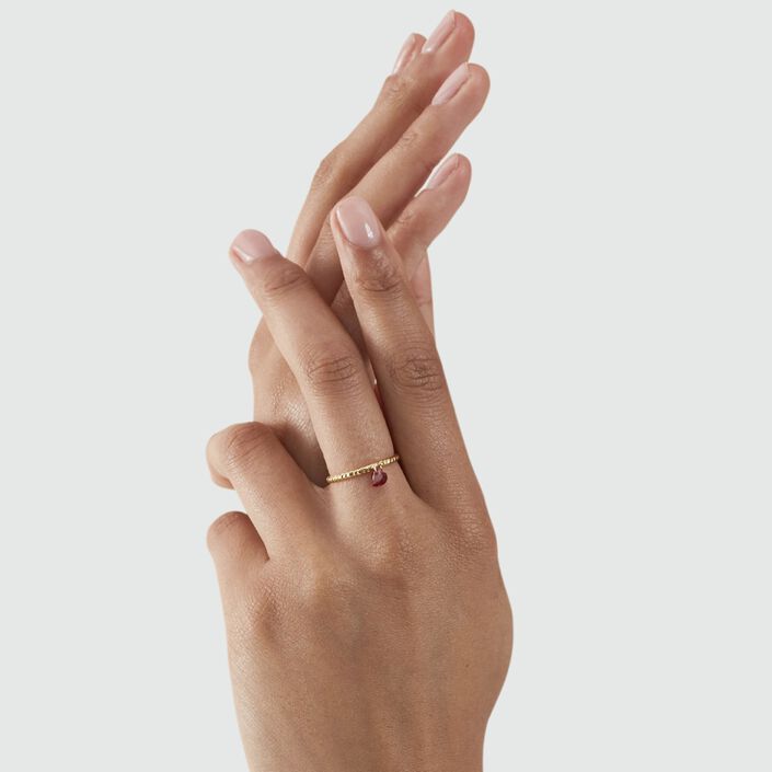 Anillo fino BEGUIN - Rojo / Oro - Anillos  | Agatha