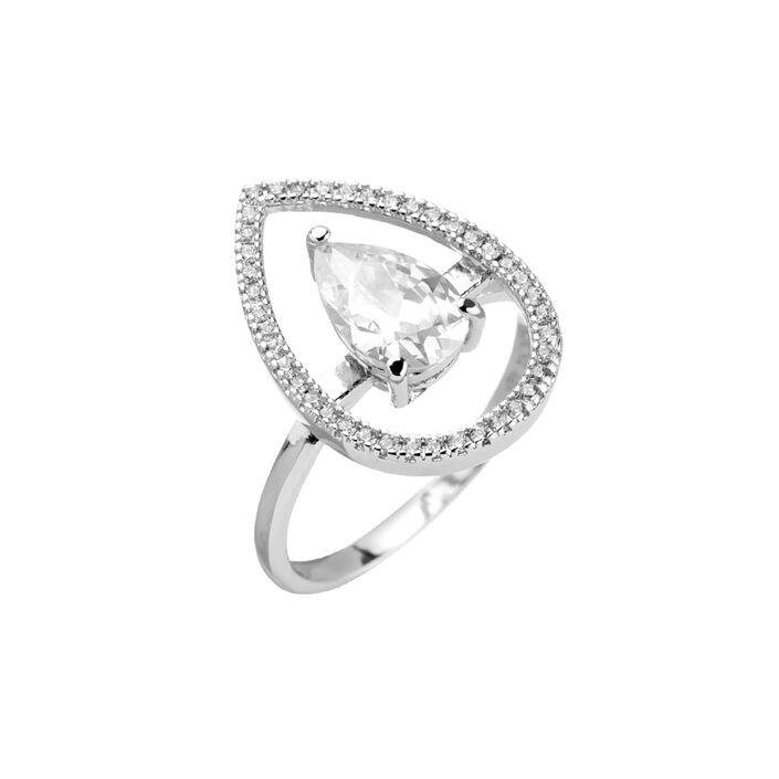 Anillo fino DAYIMAAN - Cristal / Plateado - Anillos  | Agatha