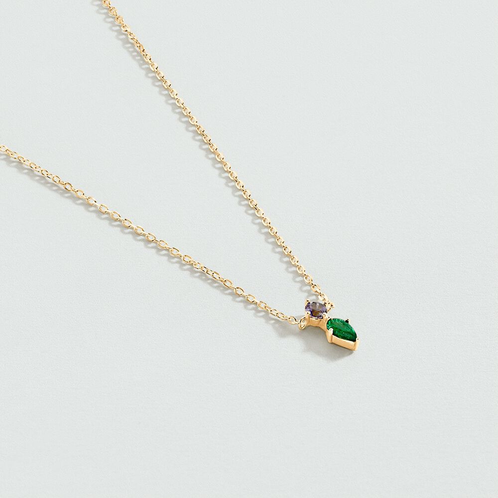 Collar corto ASTRE - Verde / Dorado - Collar corto  | Agatha