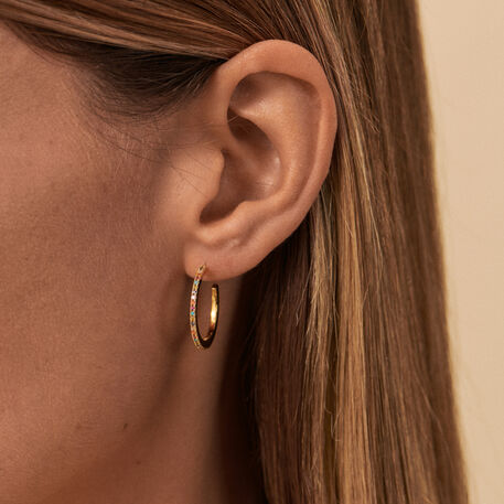 Criollas RAINBOW - Multicolor / Oro - Pendientes  | Agatha