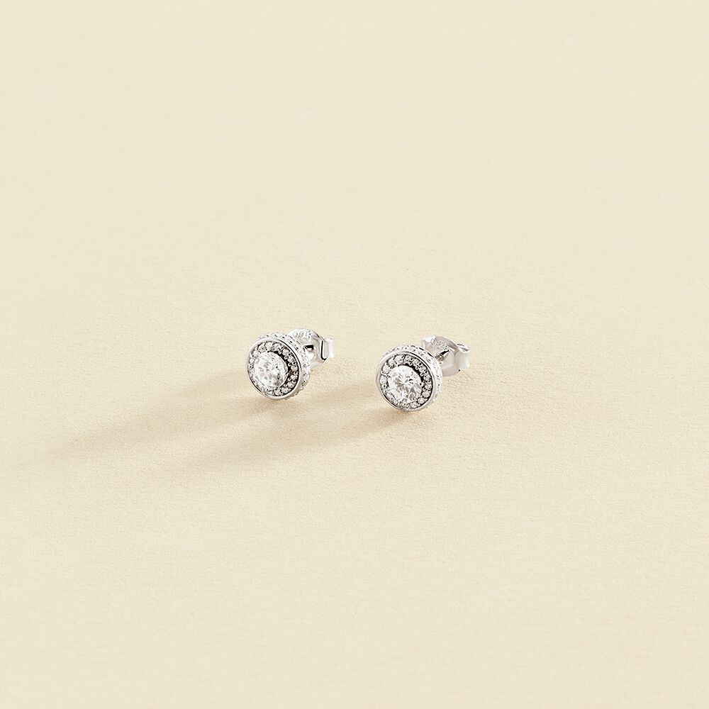 Pendientes cortos IMPERIAL - Cristal / Plateado - Pendientes  | Agatha