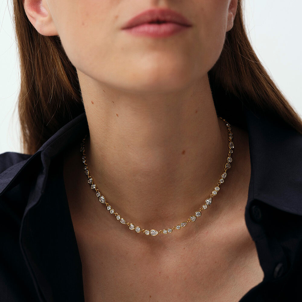 Collar corto CANDY - Cristal / Dorado - Collar corto  | Agatha