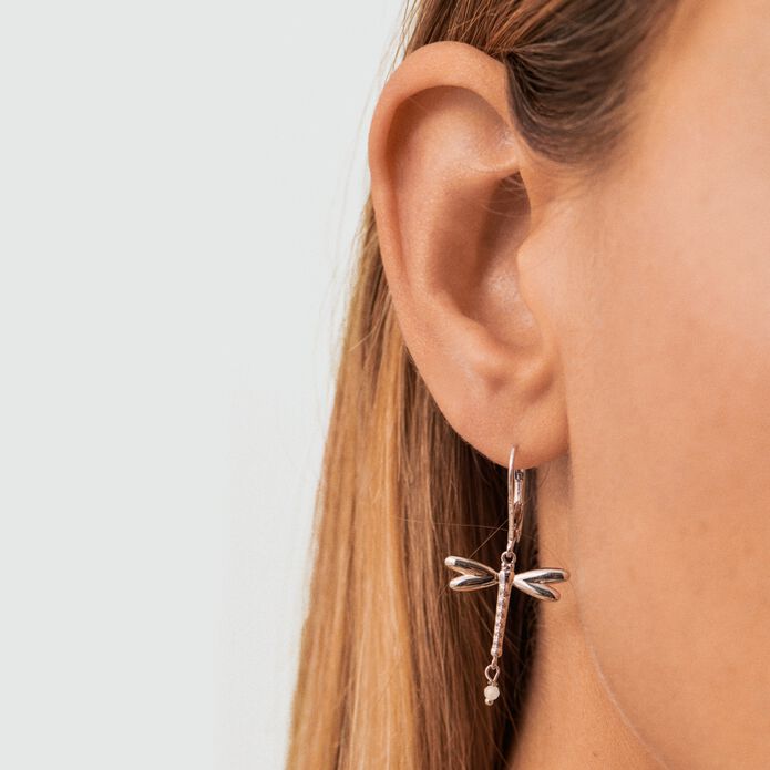Pendientes largos DRAGONFLY - Plateado - Pendientes  | Agatha