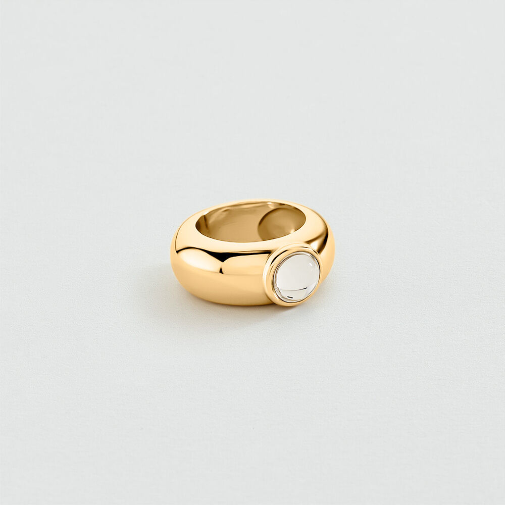 Anillo ancho CABUCH&Oacute;N BATIGNOLLES - Cristal / Dorado - Anillo ancho  | Agatha