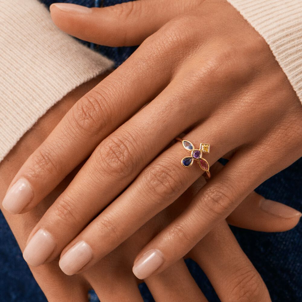 Anillo fino LUCES - Multicolor / Oro - Anillos de fantas&iacute;a  | Agatha