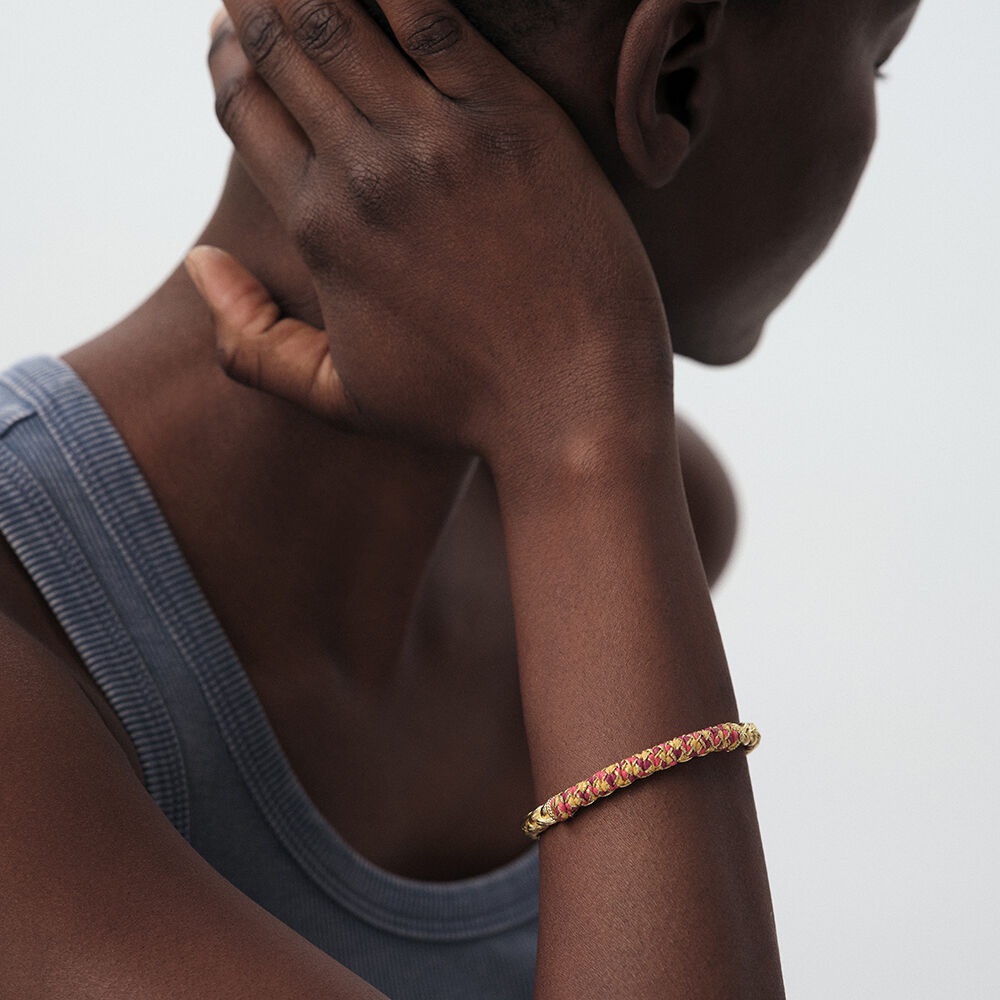 Pulsera r&iacute;gida RAFIA - Rojo / Oro - Pulsera r&iacute;gida  | Agatha