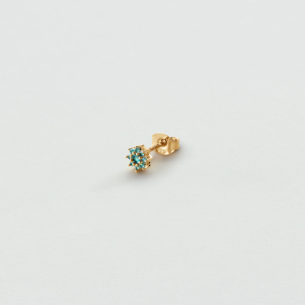 Pendiente corto individual MIX& MATCH - Verde / Dorado