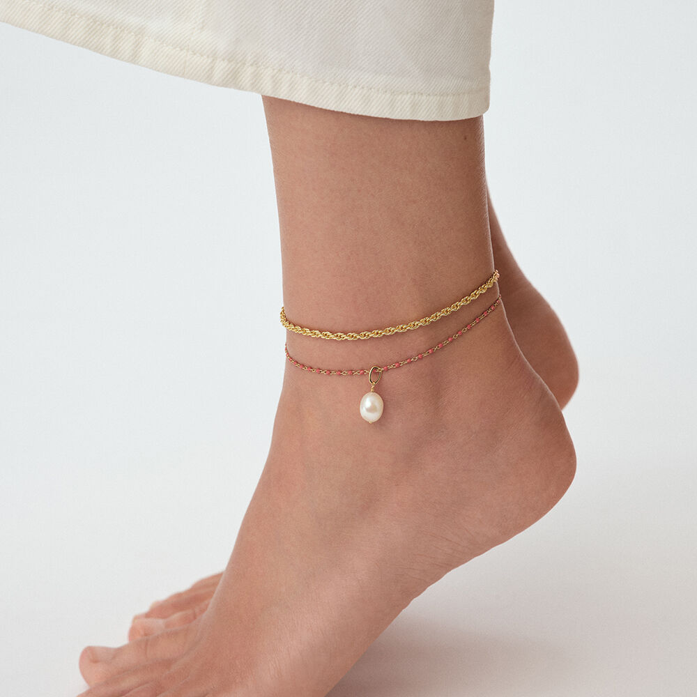 Tobillera SMARTY - Coral / Oro - Tobillera  | Agatha