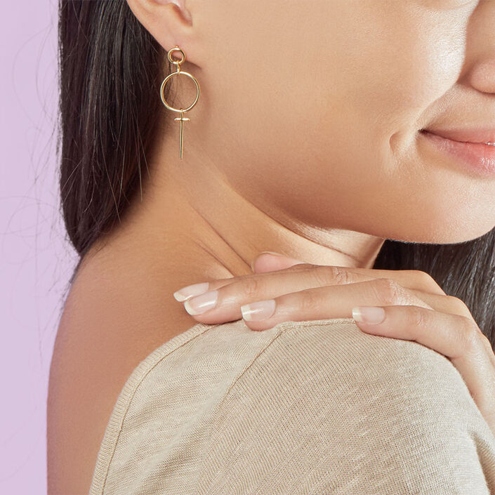 Pendientes largos PHILRING - Dorado - Pendientes  | Agatha