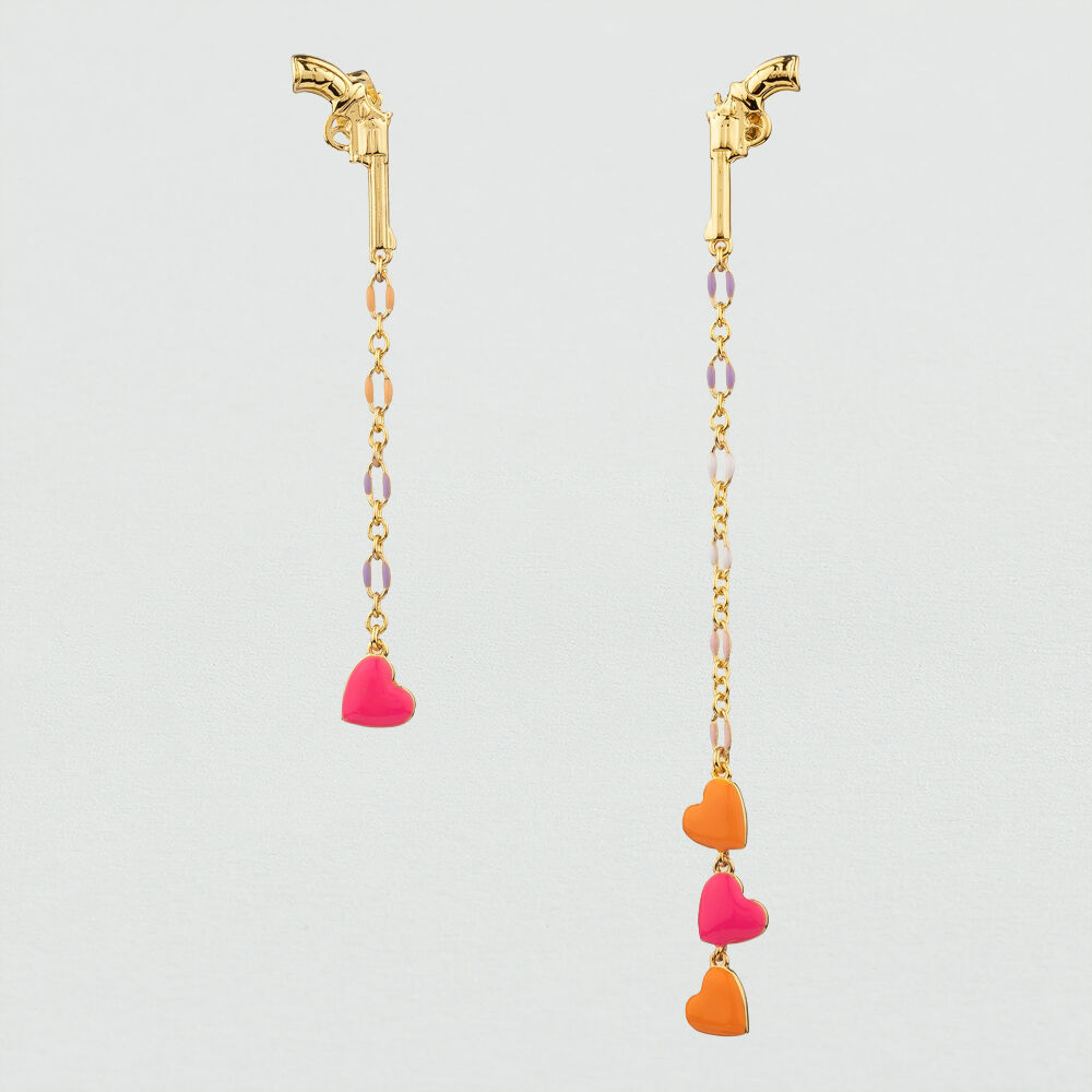 Pendientes largos RODEO - Multicolor / Oro - Pendientes de fantasía  | Agatha