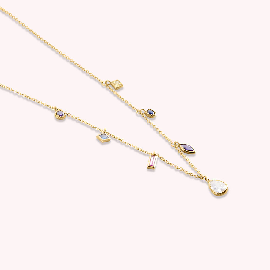 Collar corto RAINBOW - Multicolor / Oro - Collares  | Agatha