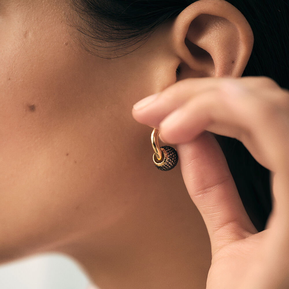 Colgante BOLA PAV&Eacute; - Oro / Gris - Sin piedra  | Agatha