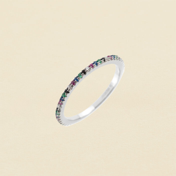 Anillo fino MULTICOL - Multicolor / Plata - Anillos  | Agatha