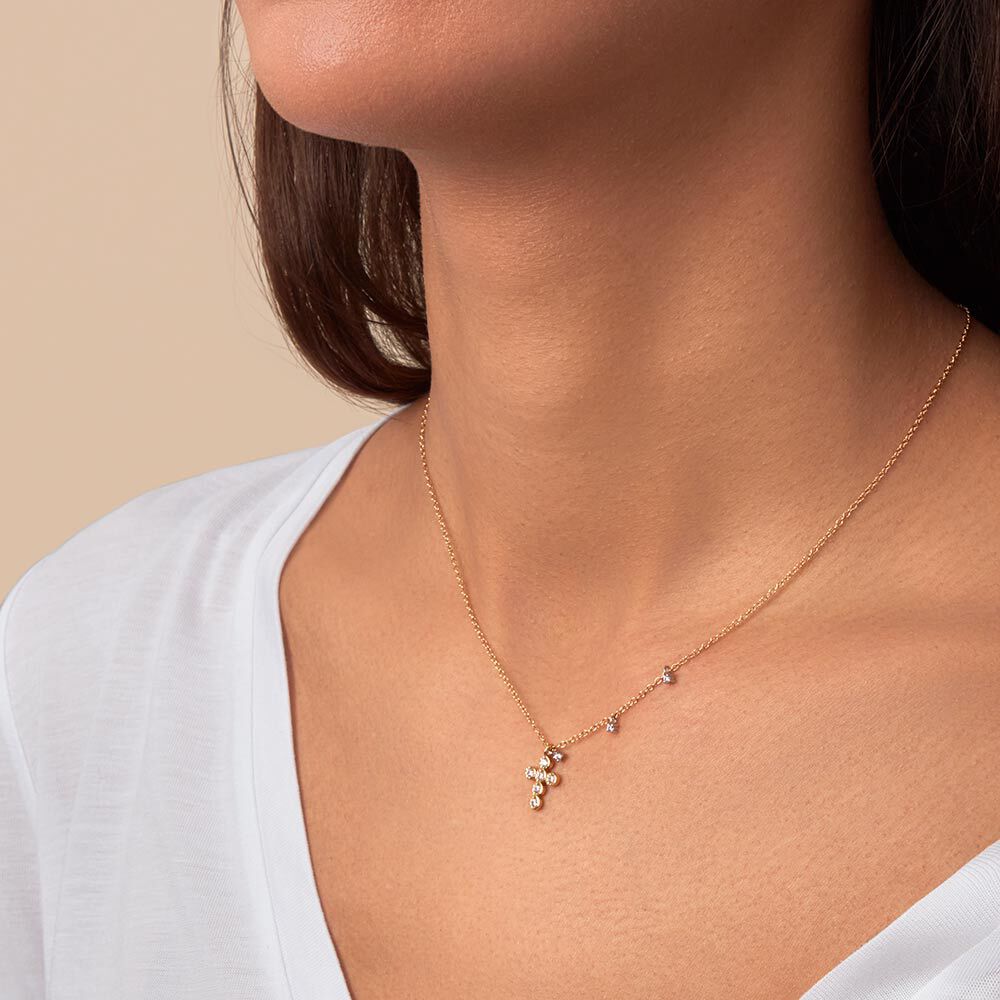 Collar corto EVA - Cristal / Dorado - Collar corto  | Agatha