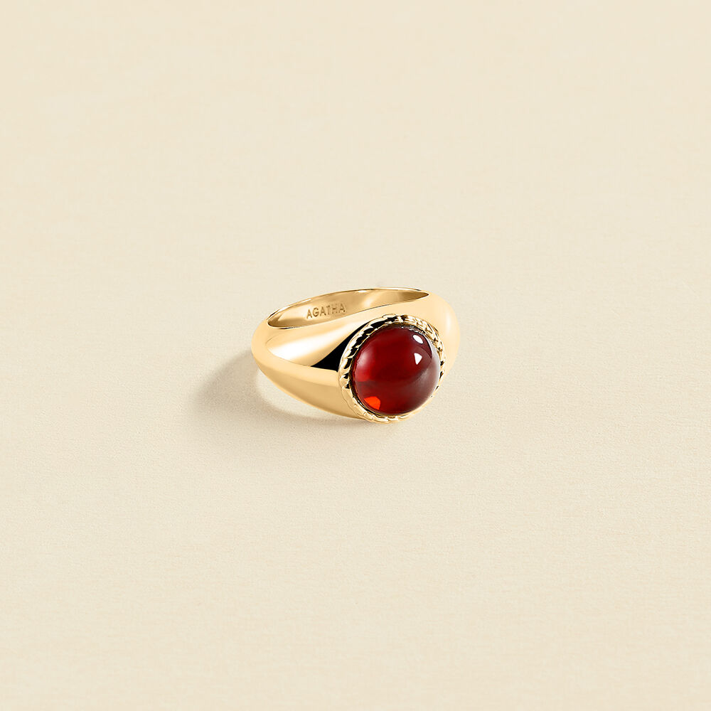 Anillo ancho N-13 - Rojo / Oro - Anillo ancho  | Agatha