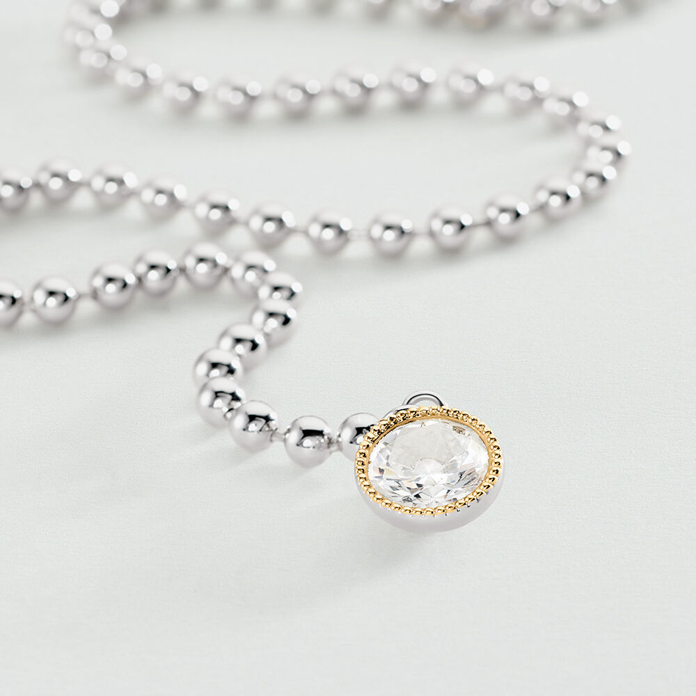 Collar largo BE - Cristal / Plateado - Collar largo  | Agatha