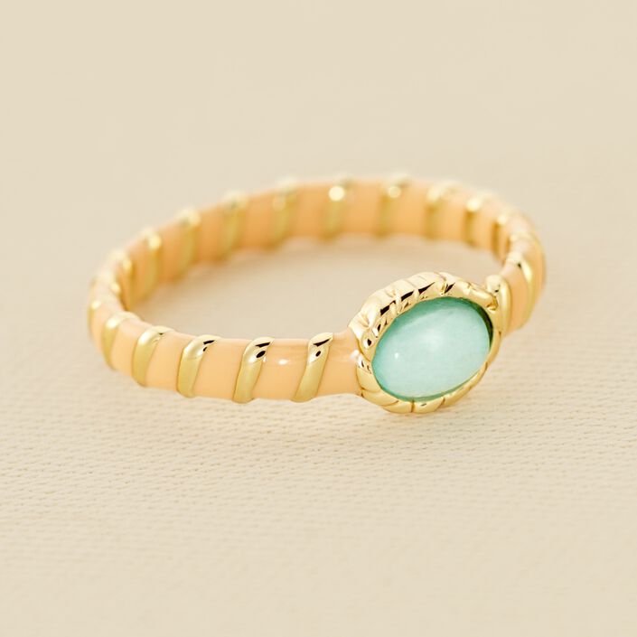 Anillo fino ARLEQUIN - Naranja / Oro - Anillos  | Agatha