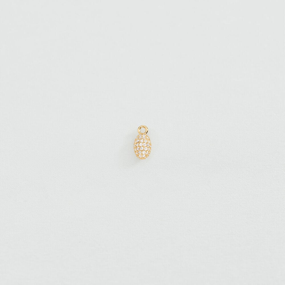 Colgante &Oacute;VALO PAV&Eacute; - Cristal / Dorado