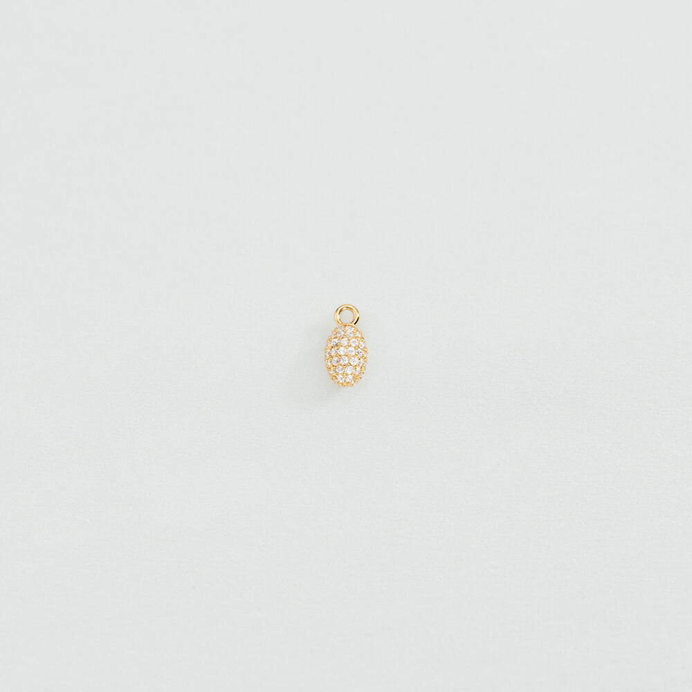 Colgante &Oacute;VALO PAV&Eacute; - Cristal / Dorado - Joyas  | Agatha