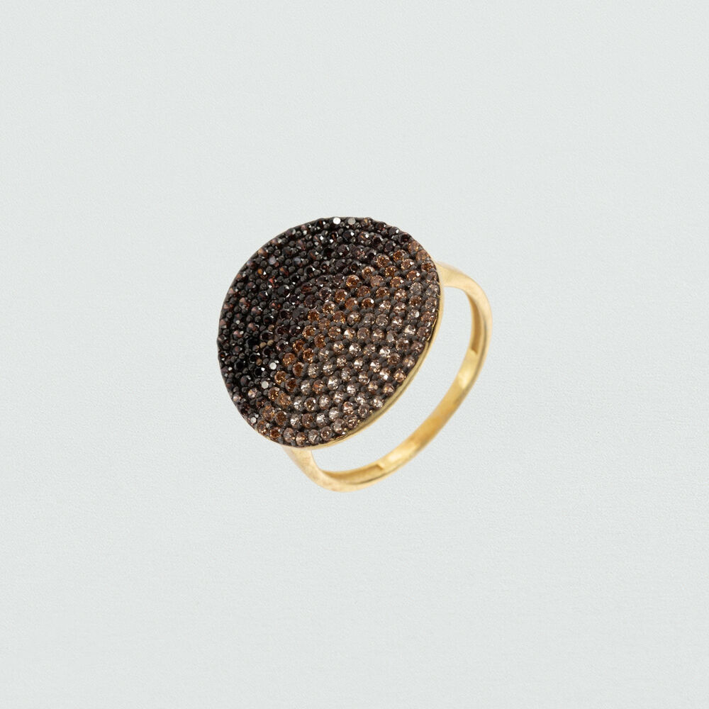 Anillo ancho CHAMPAGN - Marr&oacute;n / Dorado - Anillos  | Agatha