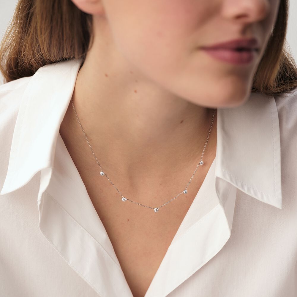 Collar corto NEC5BRILLANT - Cristal / Plateado - Collar corto  | Agatha