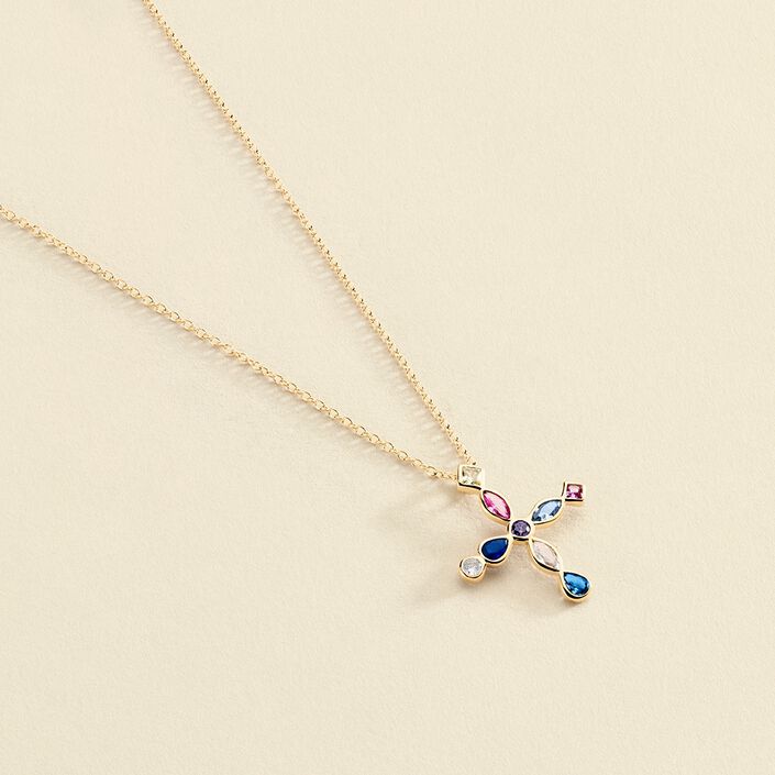 Collar corto LUCES - Multicolor / Oro - Collares  | Agatha