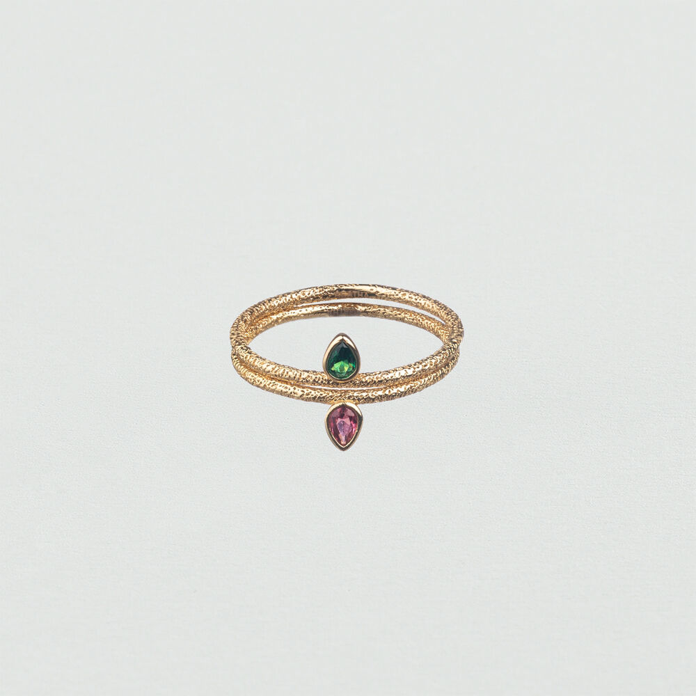 Anillo fino NEITH - Verde / Rosa - Anillos de fantasía  | Agatha