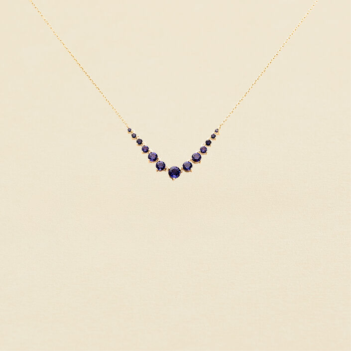 Collar corto CREPUSCULE - Azul / Oro - Collares  | Agatha