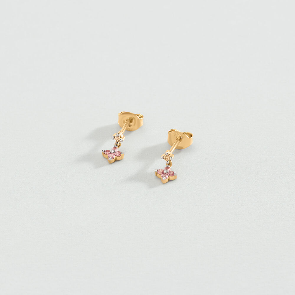 Pendientes cortos BELOVED - Rosa / Oro - Pendientes cortos  | Agatha