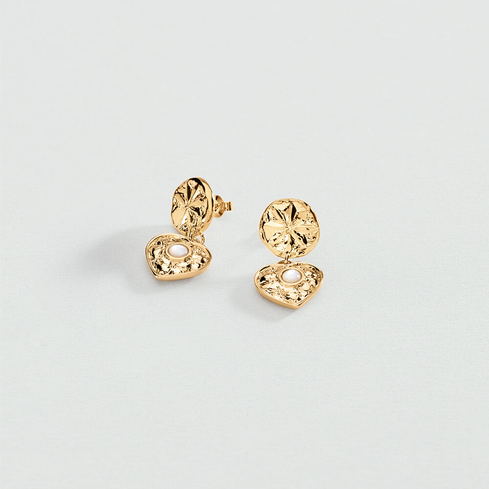 Pendientes largos PONT DES ARTS - Dorado / Blanco - Pendientes largos  | Agatha