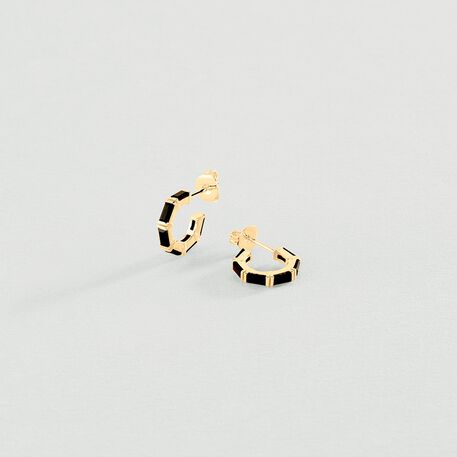 Criollas LUCILLE - Negro / Oro - Pendientes  | Agatha
