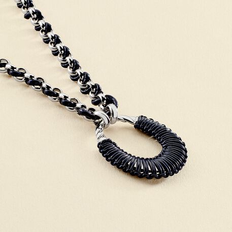 Collar largo TWIGGY - Plateado / azul oscuro - Collares  | Agatha