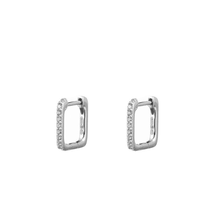 Criollas CUADRO - Cristal / Plateado - Pendientes  | Agatha